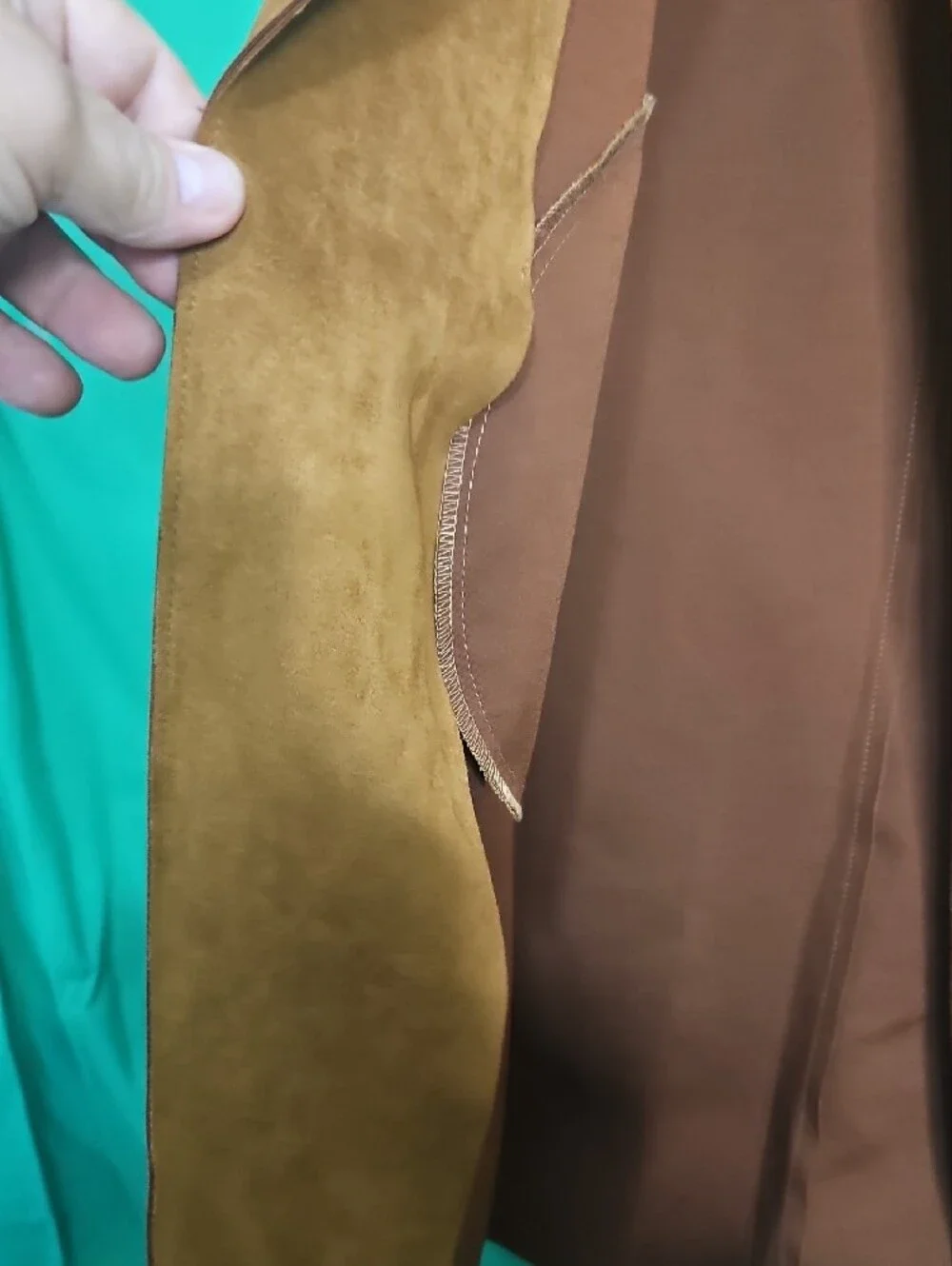 Forever 21 Womens Suede Long Trench Coat in Brown - Picture 3 of 9